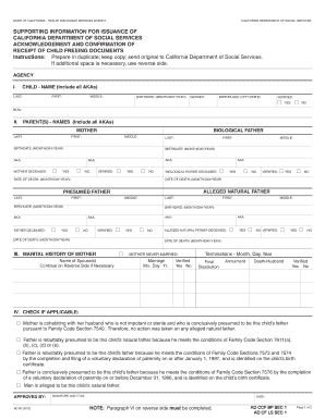 California Child Freeing Documents Acknowledgment