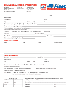Commercial Credit Application