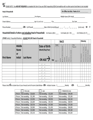 USDA Commodities Request Form