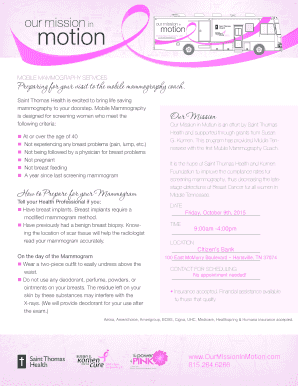 Mobile Mammography Screening Form