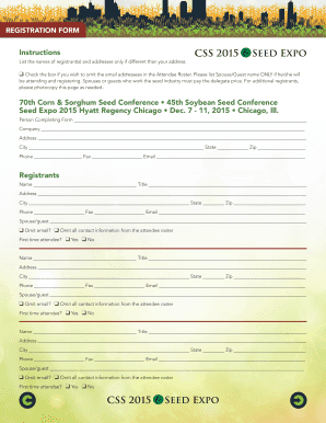 Seed Conference Registration Form