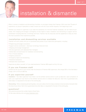 Freeman Installation and Dismantle Service Form