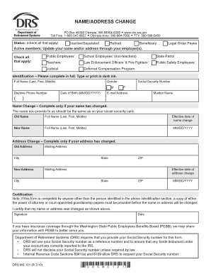 Washington State Name/Address Change Form