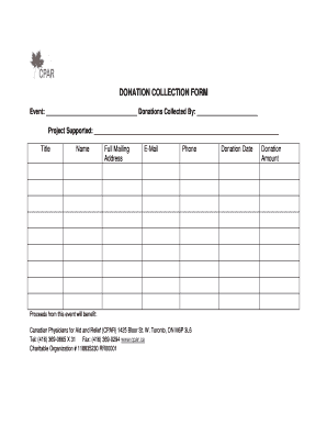 Donation Collection Form