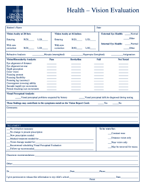 Vision Evaluation Form