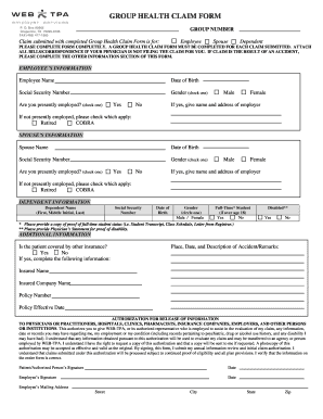 Group Health Claim Form