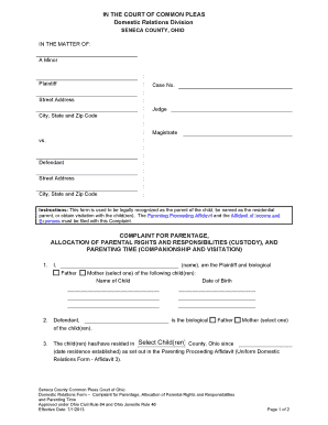 Complaint for Parentage and Parental Rights