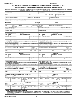 Florida Auto Insurance Application