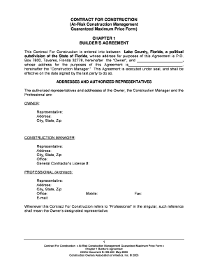 Construction Management Agreement