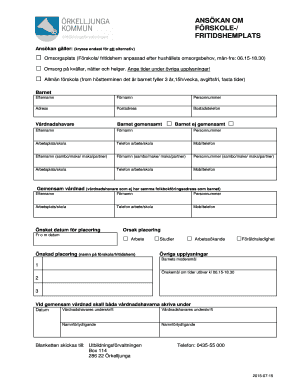 Daycare Application Form