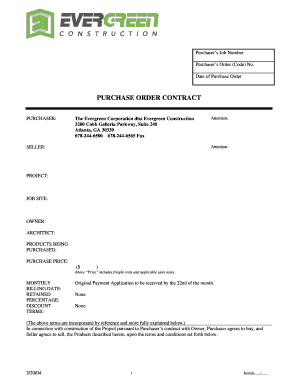Purchase Order Contract