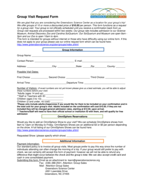 Group Visit Request Form
