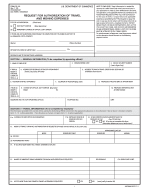 US Department of Commerce Travel Authorization Form