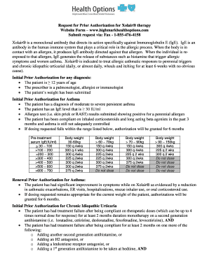 Xolair Prior Authorization Form