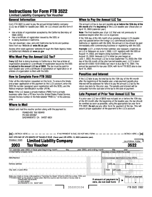 California Form FTB 3522
