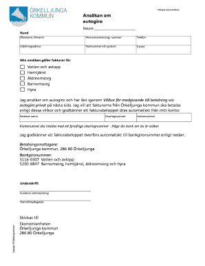 Autogiro Payment Authorization Form