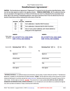 PRECUT Nondisclosure Agreement
