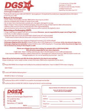 Gymsupply Return and Exchange Form