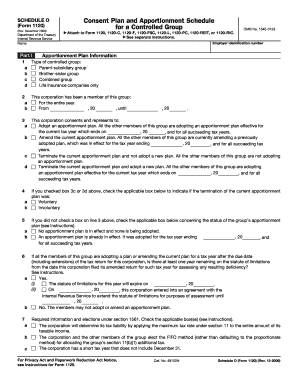 Schedule O Consent Plan and Apportionment Schedule