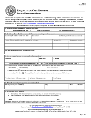 Texas Case Record Request Form