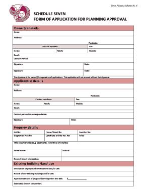 Town Planning Application Form