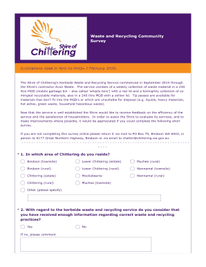 Waste and Recycling Service Survey