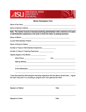 Mentor Participation Form