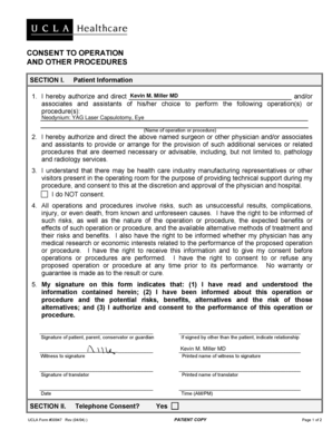 Consent to Operation and Other Procedures