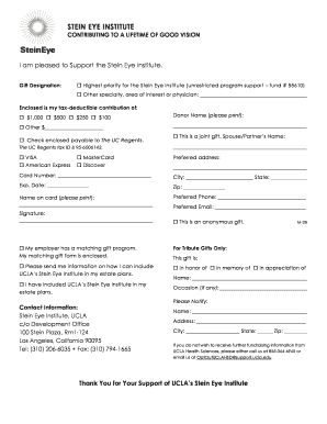 Stein Eye Institute Donation Form