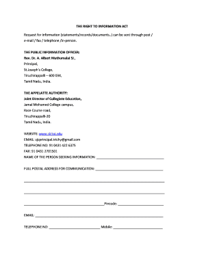 Right to Information Request Form