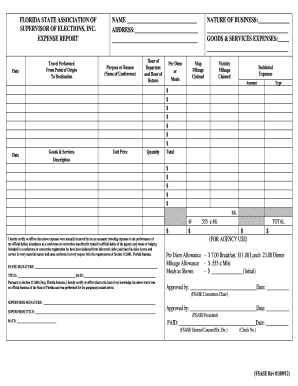 Florida Expense Report Form