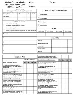 First Grade Report Card