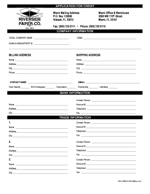 Application for Credit