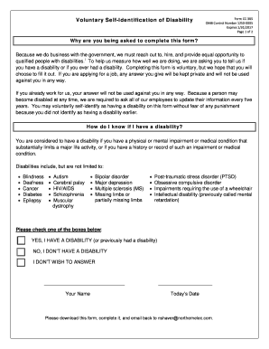 Voluntary Self-Identification of Disability Form CC-305