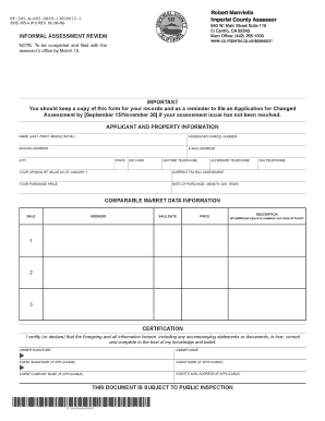 California Informal Assessment Review Form
