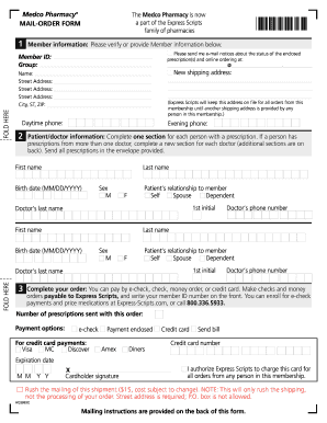 Medco Pharmacy Mail-Order Form 6101