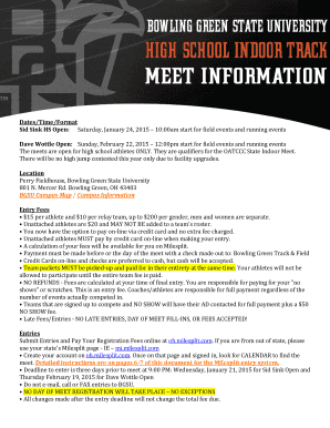 High School Indoor Track Meet Release Form