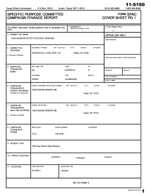 Texas Specific-Purpose Committee Campaign Finance Report