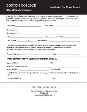 Passport fee waiver form - boston college application