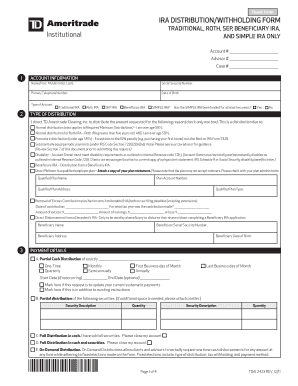 IRA Distribution/Withholding Form