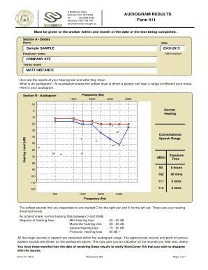 WorkCover WA Audiogram Results Form