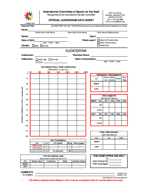 ICSD Official Audiogram Data Sheet