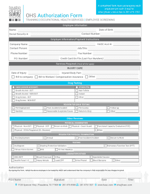 OHS Authorization Form