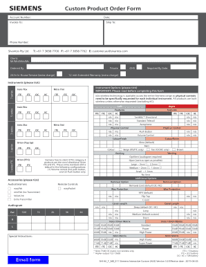 Custom Product Order Form