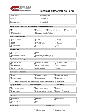 Medical Authorization Form