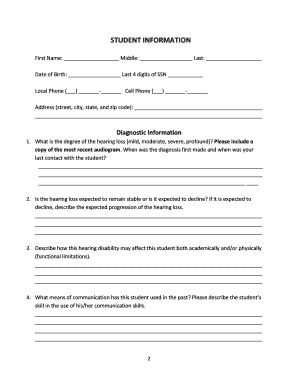 Hearing Disability Verification Form