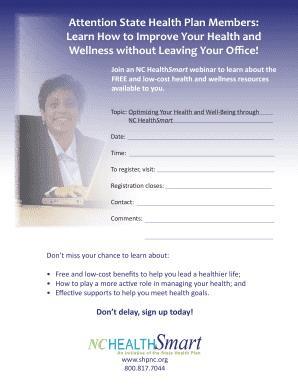 NC HealthSmart Wellness Webinar Registration
