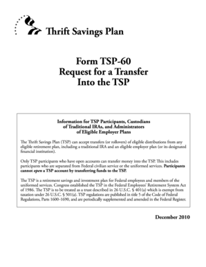 TSP-60 Form Request for Transfer