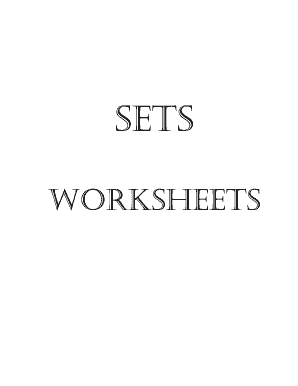 Set Theory Worksheets