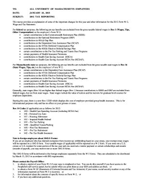 2012 Form W-2 Tax Reporting